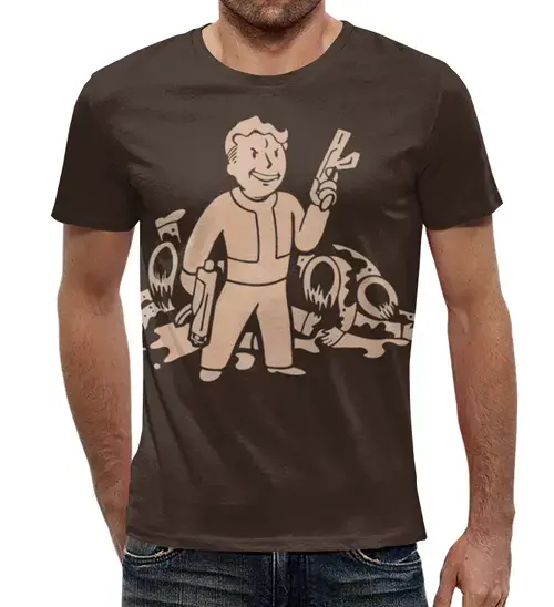 Заказать мужскую футболку в Москве. Футболка с полной запечаткой (мужская) Fallout от Илья Щеблецов - готовые дизайны и нанесение принтов.