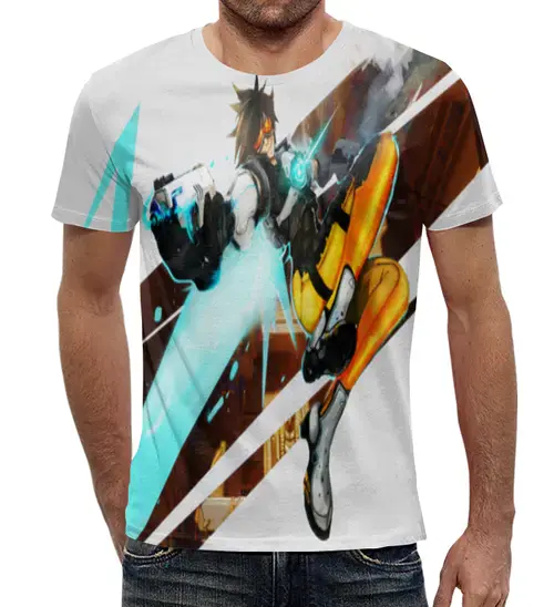 Заказать мужскую футболку в Москве. Футболка с полной запечаткой (мужская) Overwatch от Alex - готовые дизайны и нанесение принтов.