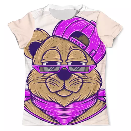 Заказать мужскую футболку в Москве. Футболка с полной запечаткой (мужская) медведь от queen  - готовые дизайны и нанесение принтов.