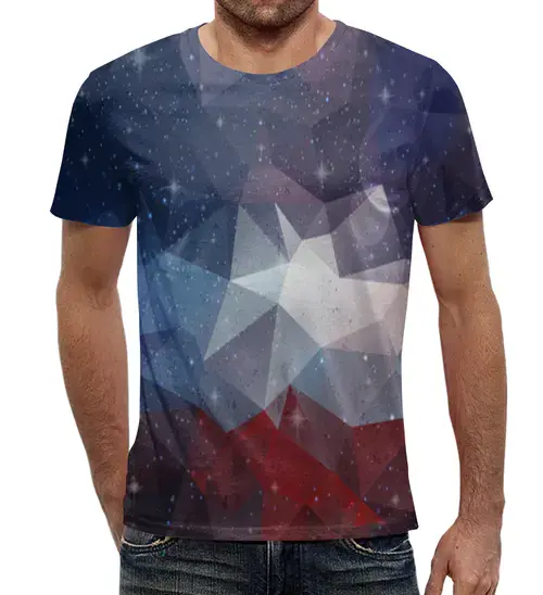 Заказать мужскую футболку в Москве. Футболка с полной запечаткой (мужская) Polygonal от THE_NISE  - готовые дизайны и нанесение принтов.