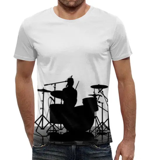 Заказать мужскую футболку в Москве. Футболка с полной запечаткой (мужская) Drummer от Vladec11 - готовые дизайны и нанесение принтов.