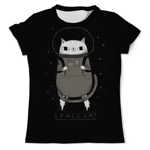Заказать мужскую футболку в Москве. Футболка с полной запечаткой (мужская) Space cat от Илья Щеблецов - готовые дизайны и нанесение принтов.