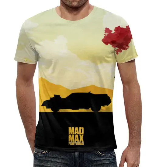 Заказать мужскую футболку в Москве. Футболка с полной запечаткой (мужская) Безумный Макс от skynatural - готовые дизайны и нанесение принтов.