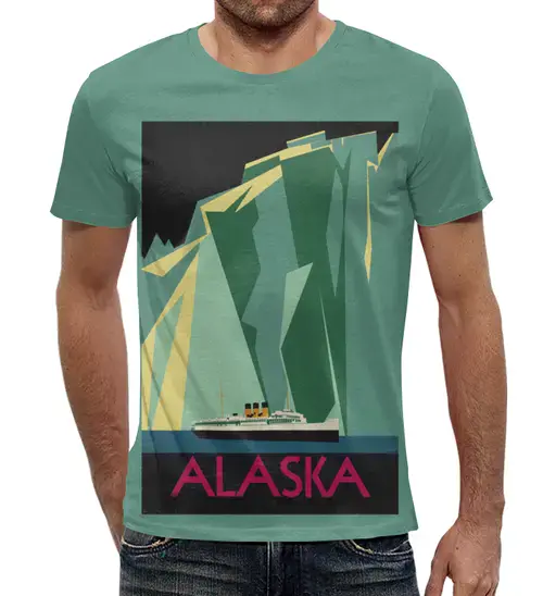 Заказать мужскую футболку в Москве. Футболка с полной запечаткой (мужская) Аляска от acidhouses - готовые дизайны и нанесение принтов.