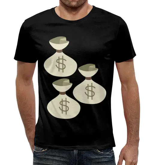 Заказать мужскую футболку в Москве. Футболка с полной запечаткой (мужская) Деньги (Доллары) от Sheriff - готовые дизайны и нанесение принтов.