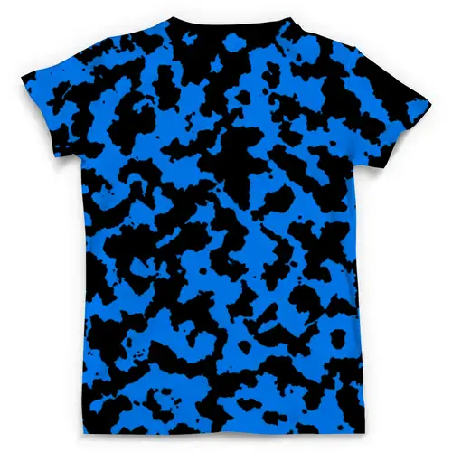 Заказать мужскую футболку в Москве. Футболка с полной запечаткой (мужская) Чёрно-Синий Камуфляж от armyshop - готовые дизайны и нанесение принтов.