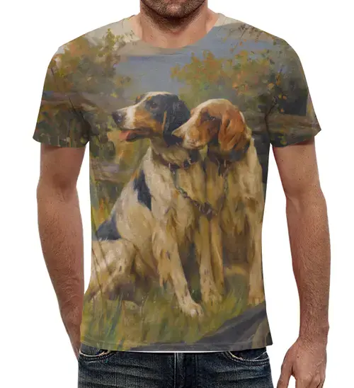 Заказать мужскую футболку в Москве. Футболка с полной запечаткой (мужская) Собаки от Apfelbaum - готовые дизайны и нанесение принтов.