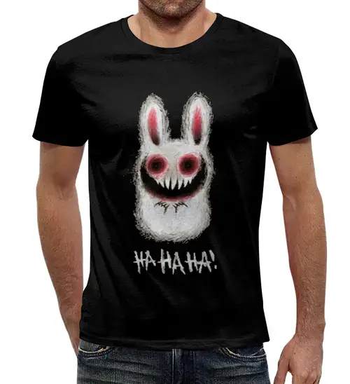 Заказать мужскую футболку в Москве. Футболка с полной запечаткой (мужская) Rabbit от Никита Коледенков - готовые дизайны и нанесение принтов.