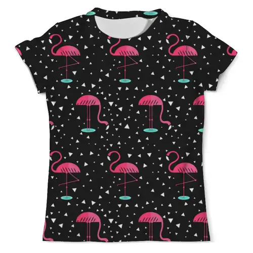 Заказать мужскую футболку в Москве. Футболка с полной запечаткой (мужская) Розовый фламинго от T-shirt print  - готовые дизайны и нанесение принтов.