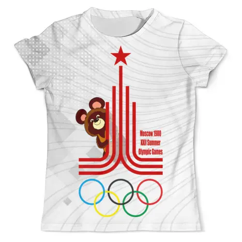 Заказать мужскую футболку в Москве. Футболка с полной запечаткой (мужская) Олимпиада 1980 от balden - готовые дизайны и нанесение принтов.