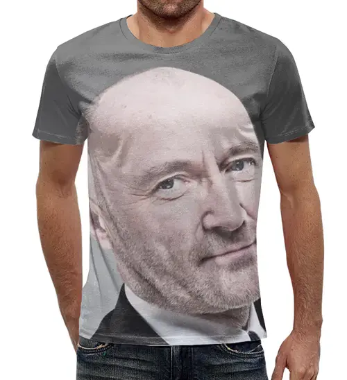 Заказать мужскую футболку в Москве. Футболка с полной запечаткой (мужская)  Phil Collins   от T-shirt print  - готовые дизайны и нанесение принтов.