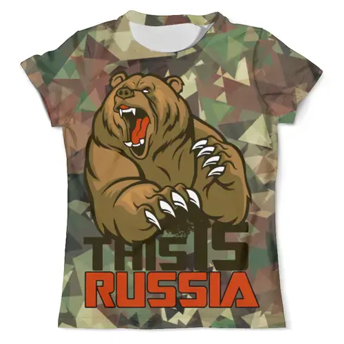 Заказать мужскую футболку в Москве. Футболка с полной запечаткой (мужская) This Is RUSSIA  от balden - готовые дизайны и нанесение принтов.