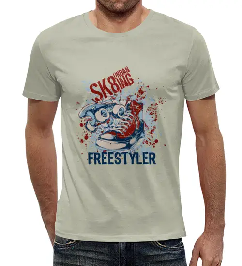 Заказать мужскую футболку в Москве. Футболка с полной запечаткой (мужская) Freestyler от T-shirt print  - готовые дизайны и нанесение принтов.