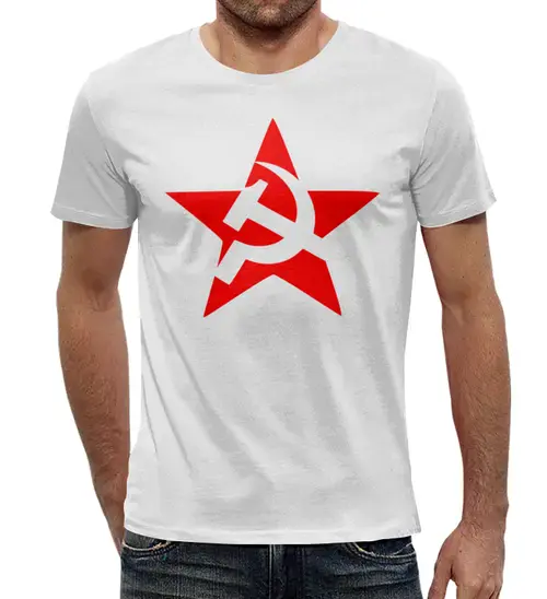 Заказать мужскую футболку в Москве. Футболка с полной запечаткой (мужская) Знак СССР от THE_NISE  - готовые дизайны и нанесение принтов.