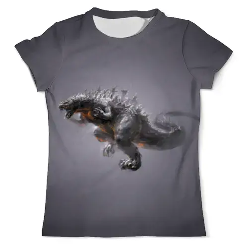 Заказать мужскую футболку в Москве. Футболка с полной запечаткой (мужская) Godzilla от YellowCloverShop - готовые дизайны и нанесение принтов.