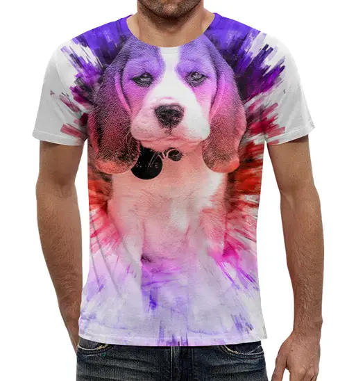 Заказать мужскую футболку в Москве. Футболка с полной запечаткой (мужская) Dogs love art от esse - готовые дизайны и нанесение принтов.