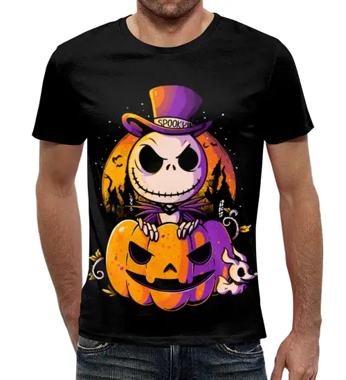 Заказать мужскую футболку в Москве. Футболка с полной запечаткой (мужская) Halloween        от T-shirt print  - готовые дизайны и нанесение принтов.