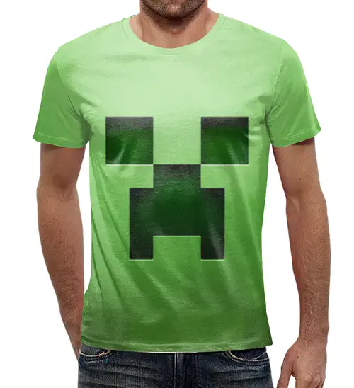 Заказать мужскую футболку в Москве. Футболка с полной запечаткой (мужская) Minecraft от T-shirt print  - готовые дизайны и нанесение принтов.