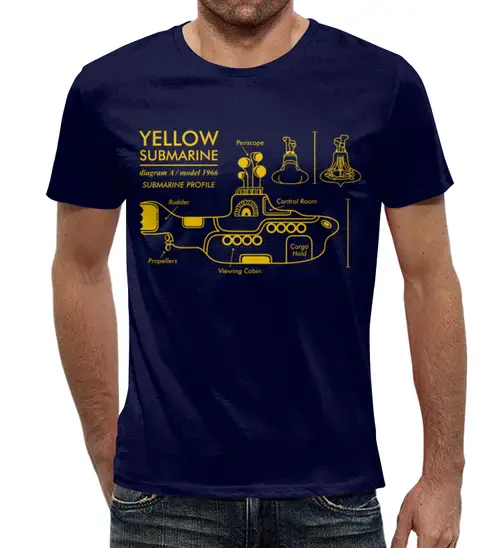 Заказать мужскую футболку в Москве. Футболка с полной запечаткой (мужская) Yellow Submarine от geekbox - готовые дизайны и нанесение принтов.