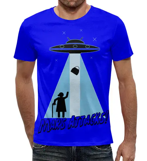 Заказать мужскую футболку в Москве. Футболка с полной запечаткой (мужская) Mars  Attacks! от hideo_kojima - готовые дизайны и нанесение принтов.