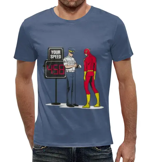 Заказать мужскую футболку в Москве. Футболка с полной запечаткой (мужская) flash от niggalay90 - готовые дизайны и нанесение принтов.