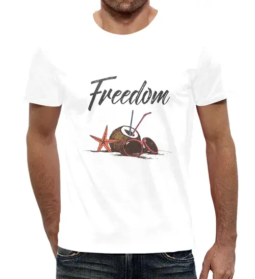 Заказать мужскую футболку в Москве. Футболка с полной запечаткой (мужская) freedom от THE_NISE  - готовые дизайны и нанесение принтов.