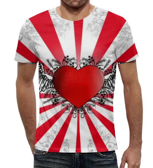 Заказать мужскую футболку в Москве. Футболка с полной запечаткой (мужская) Пурпурное сердце от Виктор Гришин - готовые дизайны и нанесение принтов.