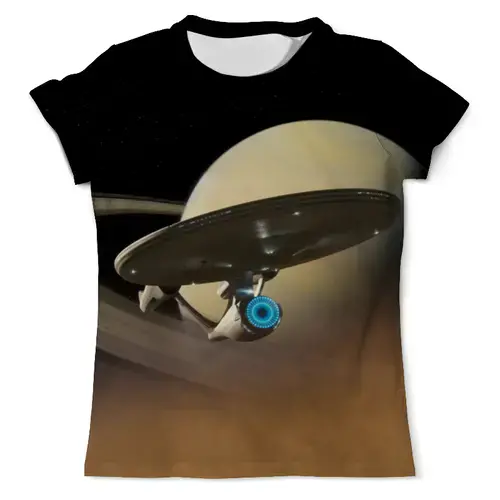 Заказать мужскую футболку в Москве. Футболка с полной запечаткой (мужская) Сатурн от Violet - готовые дизайны и нанесение принтов.