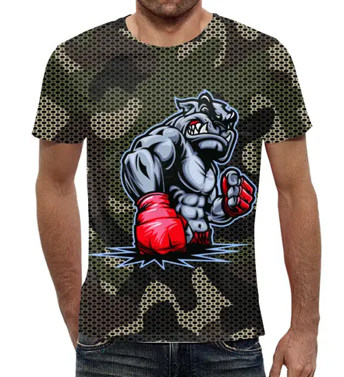 Заказать мужскую футболку в Москве. Футболка с полной запечаткой (мужская) Боксер   от T-shirt print  - готовые дизайны и нанесение принтов.