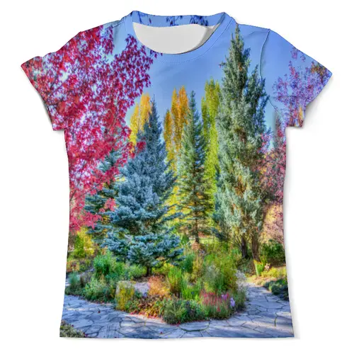 Заказать мужскую футболку в Москве. Футболка с полной запечаткой (мужская) Деревья в красках от THE_NISE  - готовые дизайны и нанесение принтов.