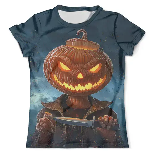 Заказать мужскую футболку в Москве. Футболка с полной запечаткой (мужская) Pumpkin Head (Halloween)_ от balden - готовые дизайны и нанесение принтов.