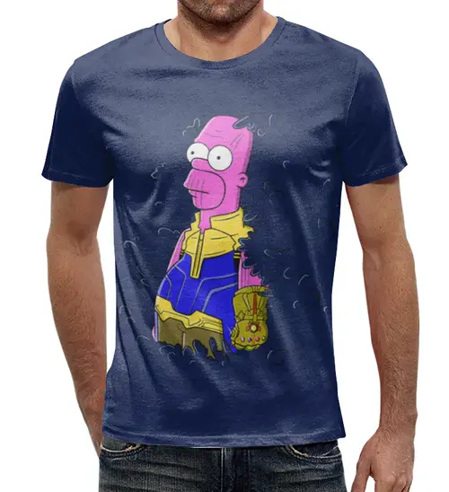 Заказать мужскую футболку в Москве. Футболка с полной запечаткой (мужская) Гомер Симпсон от acidhouses - готовые дизайны и нанесение принтов.