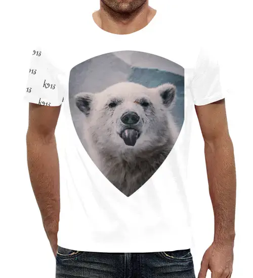 Заказать мужскую футболку в Москве. Футболка с полной запечаткой (мужская) White Bear от k913 k913 - готовые дизайны и нанесение принтов.