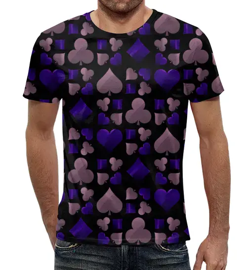 Заказать мужскую футболку в Москве. Футболка с полной запечаткой (мужская) Покер от THE_NISE  - готовые дизайны и нанесение принтов.