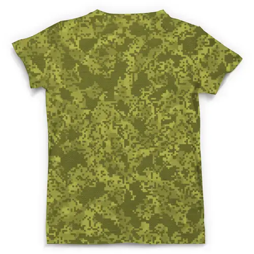 Заказать мужскую футболку в Москве. Футболка с полной запечаткой (мужская) Зелёный Пиксельный Камуфляж от armyshop - готовые дизайны и нанесение принтов.