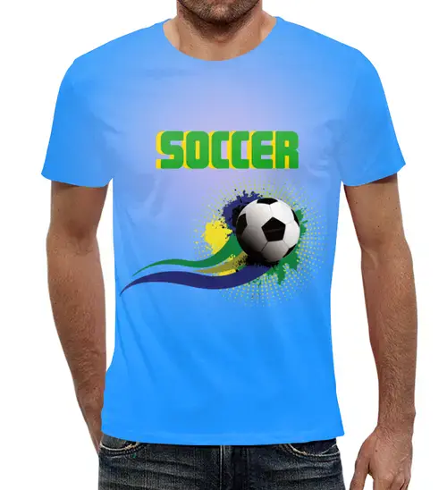 Заказать мужскую футболку в Москве. Футболка с полной запечаткой (мужская) Футбол   от T-shirt print  - готовые дизайны и нанесение принтов.