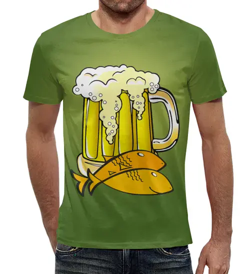 Заказать мужскую футболку в Москве. Футболка с полной запечаткой (мужская) Пиво   от T-shirt print  - готовые дизайны и нанесение принтов.