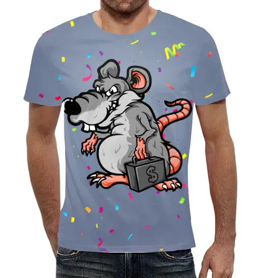 Заказать мужскую футболку в Москве. Футболка с полной запечаткой (мужская) Year of the Rat от balden - готовые дизайны и нанесение принтов.