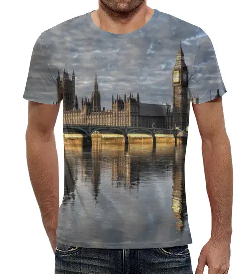 Заказать мужскую футболку в Москве. Футболка с полной запечаткой (мужская) Лондон от Виктор Гришин - готовые дизайны и нанесение принтов.