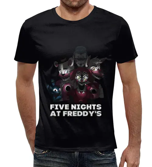 Заказать мужскую футболку в Москве. Футболка с полной запечаткой (мужская) Five Nights at Freddy’s от weeert - готовые дизайны и нанесение принтов.