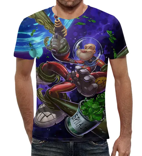 Заказать мужскую футболку в Москве. Футболка с полной запечаткой (мужская) Sci-Fi Popeye от T-shirt print  - готовые дизайны и нанесение принтов.