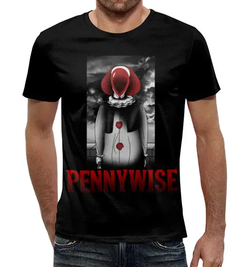 Заказать мужскую футболку в Москве. Футболка с полной запечаткой (мужская) PENNYWISE от T-shirt print  - готовые дизайны и нанесение принтов.