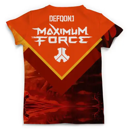 Заказать мужскую футболку в Москве. Футболка с полной запечаткой (мужская) Defqon 1 Maximum force от Тим - готовые дизайны и нанесение принтов.