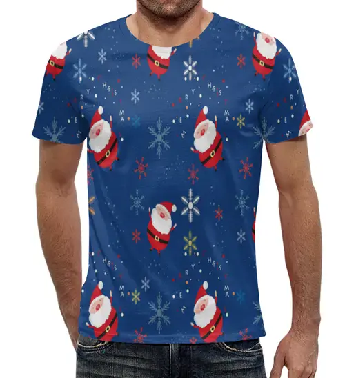 Заказать мужскую футболку в Москве. Футболка с полной запечаткой (мужская) Деды морозы от THE_NISE  - готовые дизайны и нанесение принтов.
