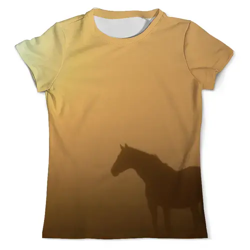 Заказать мужскую футболку в Москве. Футболка с полной запечаткой (мужская) Лошадь в тумане от Виктор Гришин - готовые дизайны и нанесение принтов.