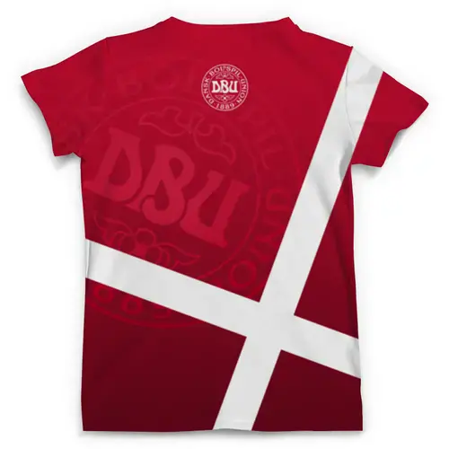 Заказать мужскую футболку в Москве. Футболка с полной запечаткой (мужская) Сборная Дании от geekbox - готовые дизайны и нанесение принтов.