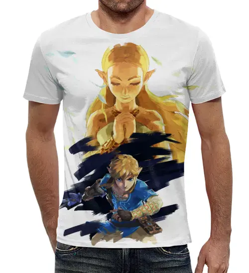 Заказать мужскую футболку в Москве. Футболка с полной запечаткой (мужская) Zelda от BURNSHIRTS - готовые дизайны и нанесение принтов.