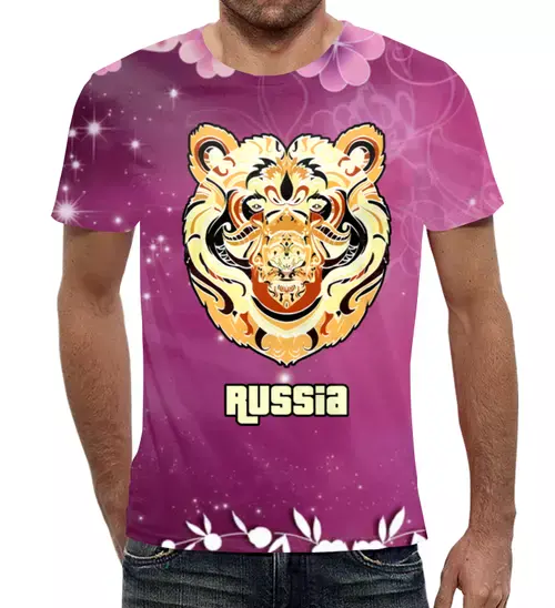 Заказать мужскую футболку в Москве. Футболка с полной запечаткой (мужская) россия  от solntse - готовые дизайны и нанесение принтов.