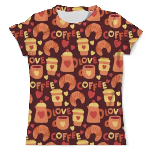 Заказать мужскую футболку в Москве. Футболка с полной запечаткой (мужская) Coffee от megashmot - готовые дизайны и нанесение принтов.