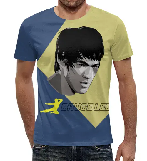 Заказать мужскую футболку в Москве. Футболка с полной запечаткой (мужская) Bruce Lee (1) от ПРИНТЫ ПЕЧАТЬ  - готовые дизайны и нанесение принтов.